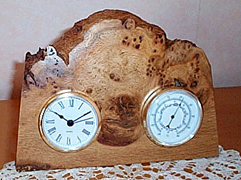 Photograph of a wooden bar clock