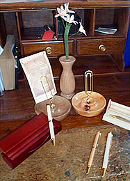 Photograph of a wooden office set